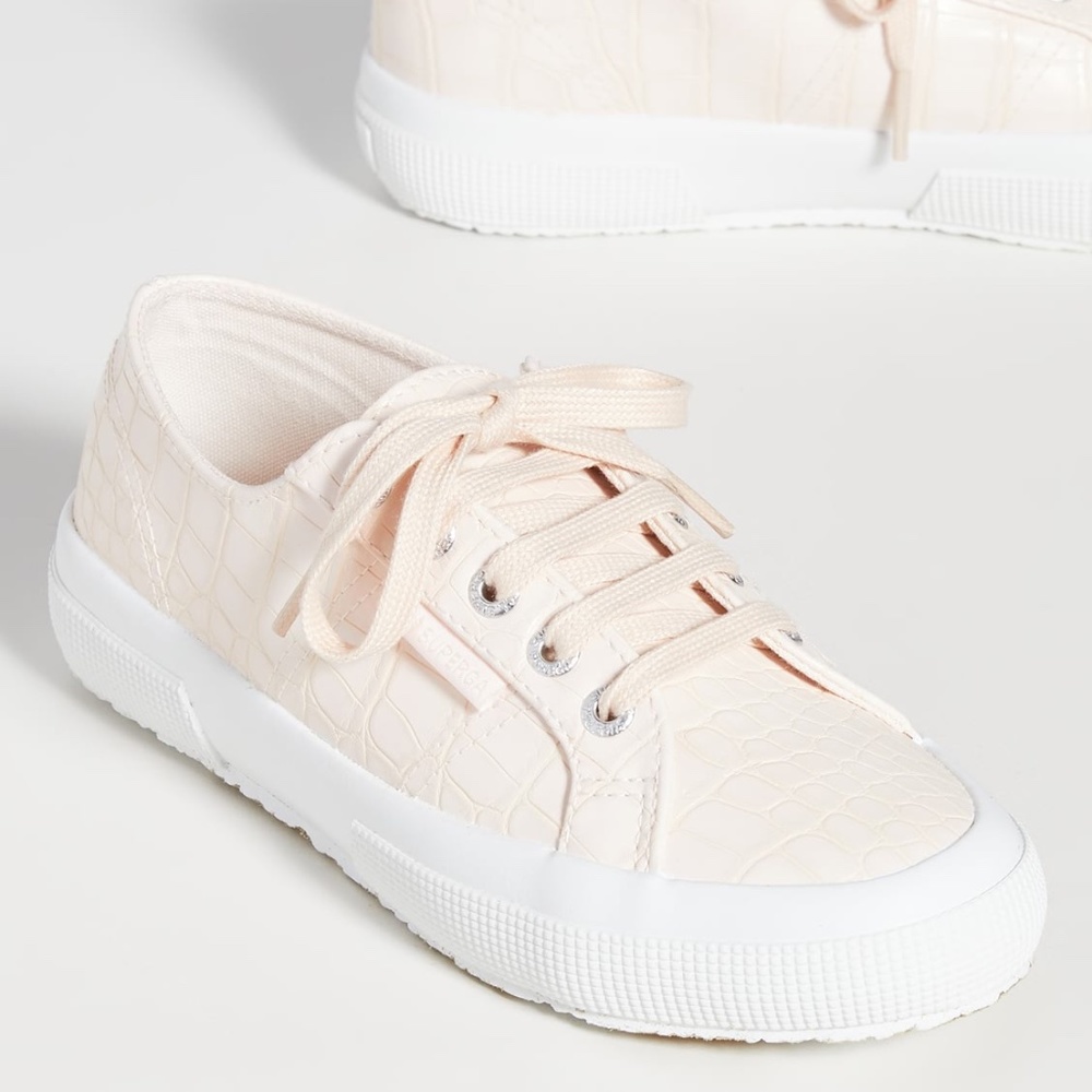 Superga Pink Croc Sneakers SZ 7